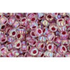 cc771 - perles de rocaille toho 8/0 rainbow crystal/strawberry lined (10g)