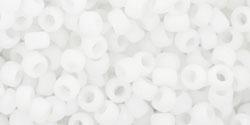 cc41f - perles de rocaille Toho 8/0 opaque frosted white (10g)