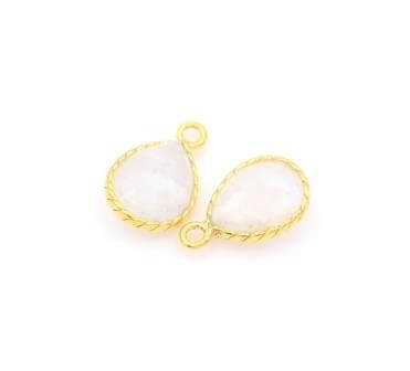 Pendentif serti en vermeil - goutte en Opalite 11mm (1)