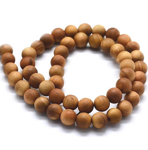 Perles en Bois, rond, 8mm, Trou 1.5mm (1 rang)