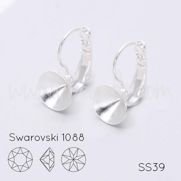Serti dormeuses coniquess pour Swarovski 1088 SS39 RHODIUM (2)