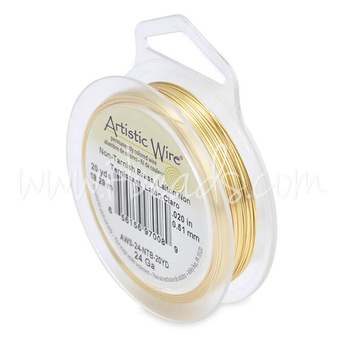 Fil de cuivre artistic wire laiton traité anti-ternissement gauge 24, 18.2m (1)