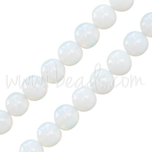 Opalite reconstituées rondes 8mm sur fil (1)