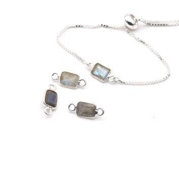 Petit connecteur rectangle labradorite sertis argent 925 15x8mm (1)