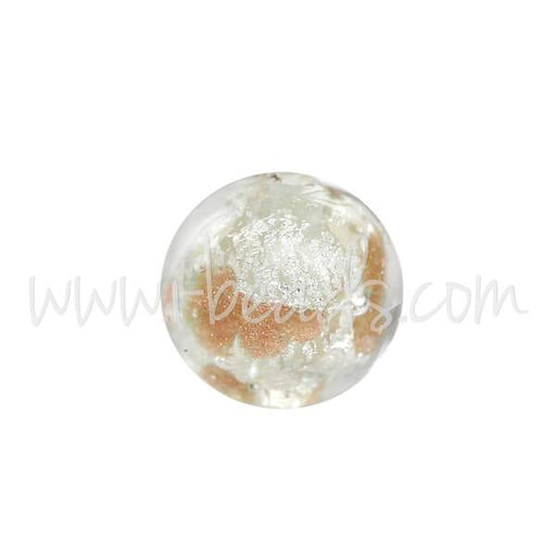 Achat Perle de Murano ronde or et argent 6mm (1)