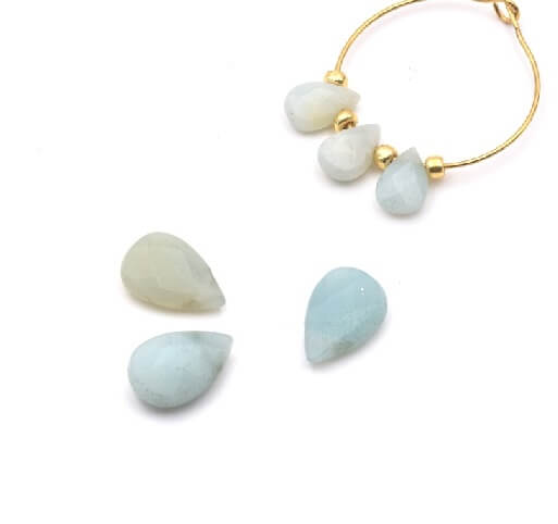 Pendentif perle goutte Amazonite facettes 9x6mm-0.7mm (2)