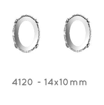 Sew on setting for swarosvki 4120 14x10mm Rhodium (2)