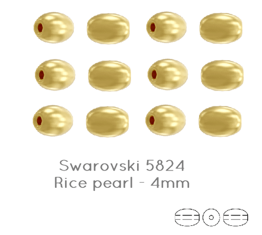 Achat 5824 Swarovski rice Gold Pearl 4mm - 0.4mm (20)