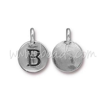 Achat Pendentif charm lettre B Argenté vieilli 11mm (1)