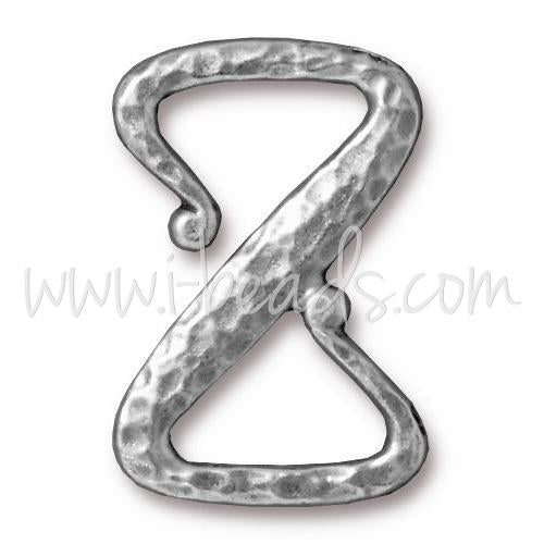 Fermoir crochet Z plaqué argent 27x18mm (1)