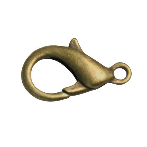 Fermoir mousqueton laiton doré vieilli 15mm (1)
