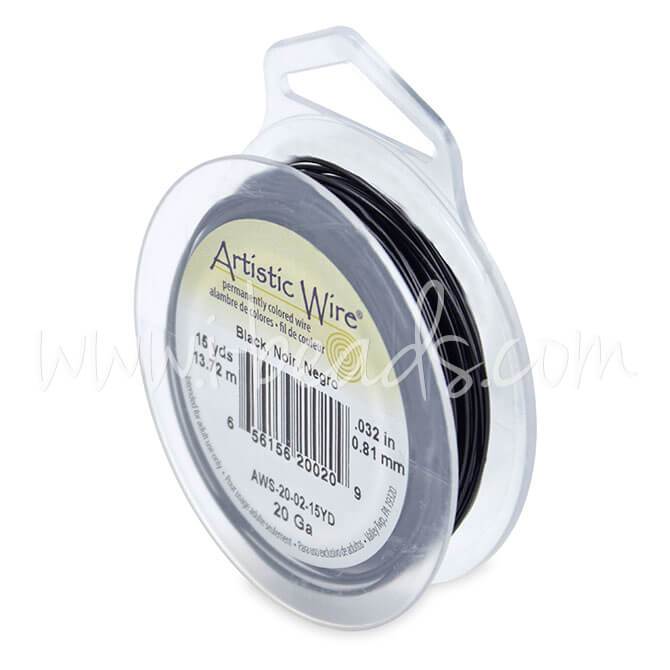 Fil de cuivre artistic wire noir gauge 20, 13.7m (1)