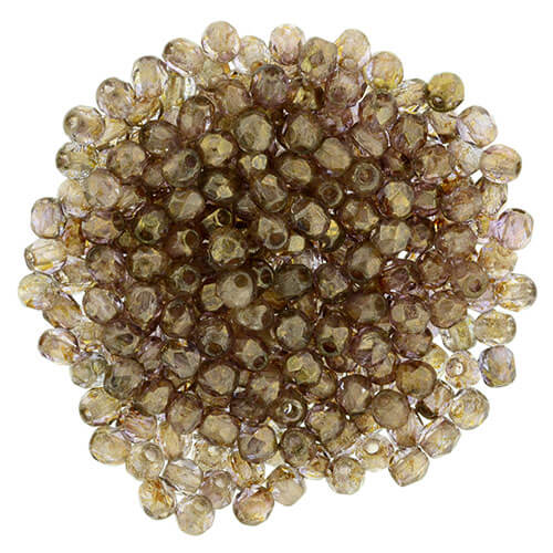 Perles facettes de boheme GOLD/SMOKED TOPAZ 2mm (30)