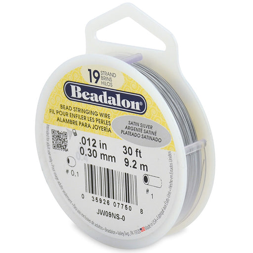 Beadalon fil cable 19 brins argent satin 0.30mm, 9.2m (1)
