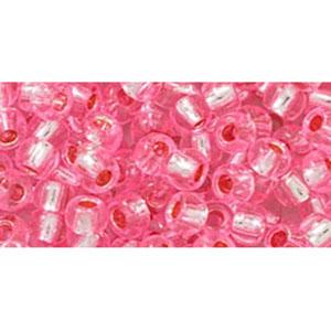 cc38 - perles de rocaille Toho 6/0 silver-lined pink (10g)