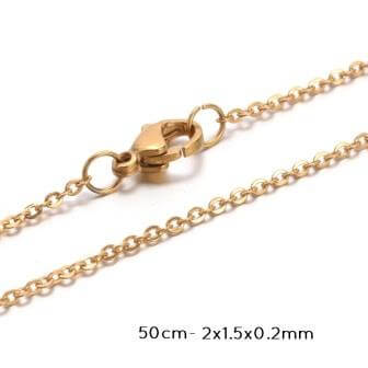 Achat Collier chaine Acier doré OR 50cm - 1.8mm (1)