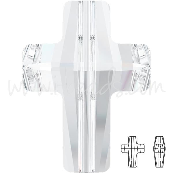 Perle croix Swarovski 5378 crystal 18mm (1)