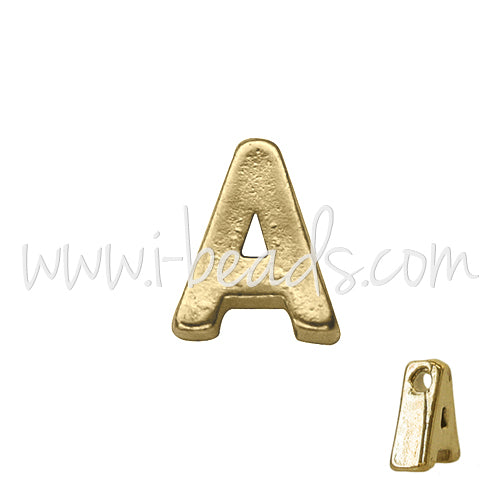 Perle lettre A doré or fin 7x6mm (1)