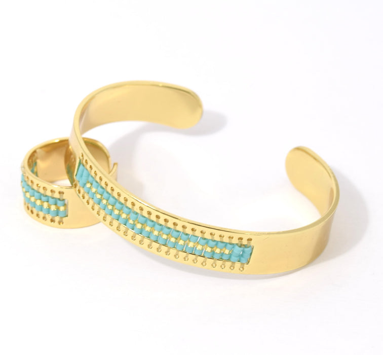 Bracelet jonc ajustable couleur doré 60 mm diametre