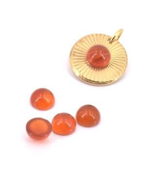 Achat Cabochon rond Cornaline orange 6mm (2)