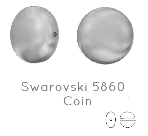 Achat 5860 Swarovski coin Grey pearl 14mm 0.7mm (2)