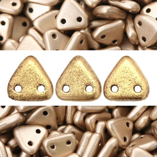 Perles 2 trous CzechMates triangle Matte Metallic Flax 6mm (10g)