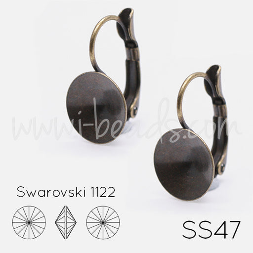 Serti dormeuses coniques pour Swarovski 1122 rivoli SS47 laiton (2)
