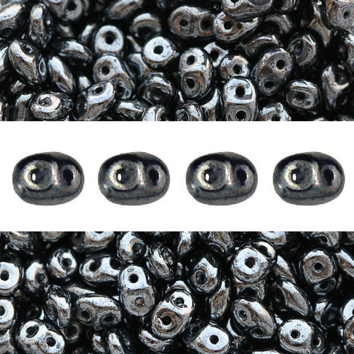 Perles Super Duo 2.5x5mm hematite (10g)