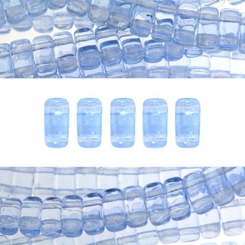 Perles 2 trous CzechMates bricks light sapphire 3x6mm (50)