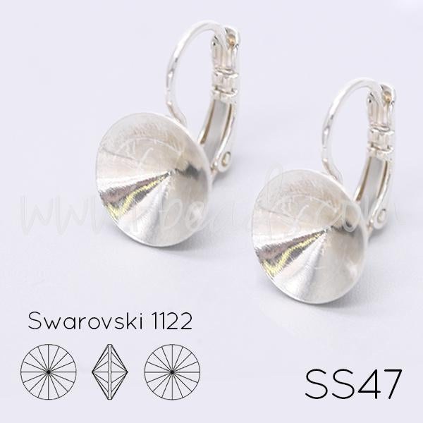 Serti dormeuses coniques pour Swarovski 1122 rivoli SS47 argenté (2)