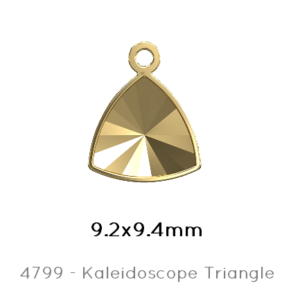 Swarovski 4799/J Kaleidoscope Triangle Fancy Stone settings golden 9,2x9,4mm (2)