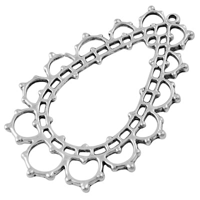 Achat pendentif goutte ajouré argent vieilli 48x32mm (1)