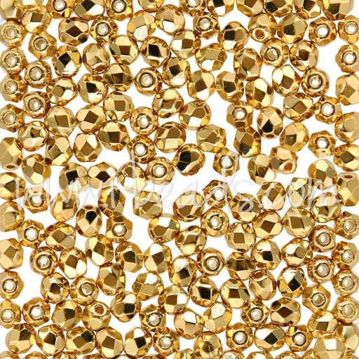 Achat Perles facettes de bohème gold plated 24k 3mm (50)