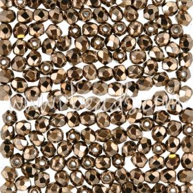 Perles facettes de bohème bronze 2mm (50)