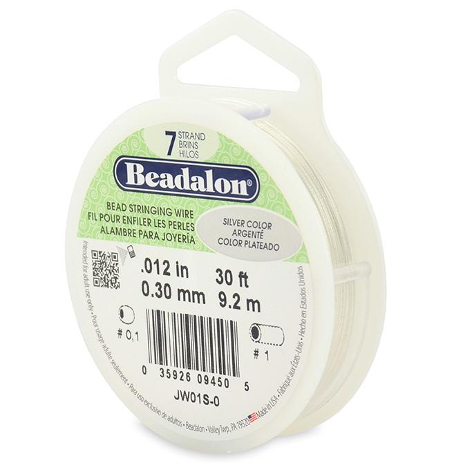 Beadalon fil câble 7 brins argenté métallique 0.30mm, 9.2m (1)