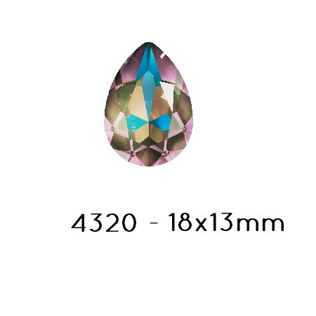 Achat Swarovski 4320 Fancy Stone PEAR- Army Green DELITE-18x13mm (1)