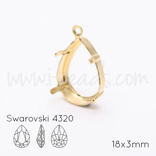 Serti pendentif pour Swarovski 4320 18x13mm doré (1)