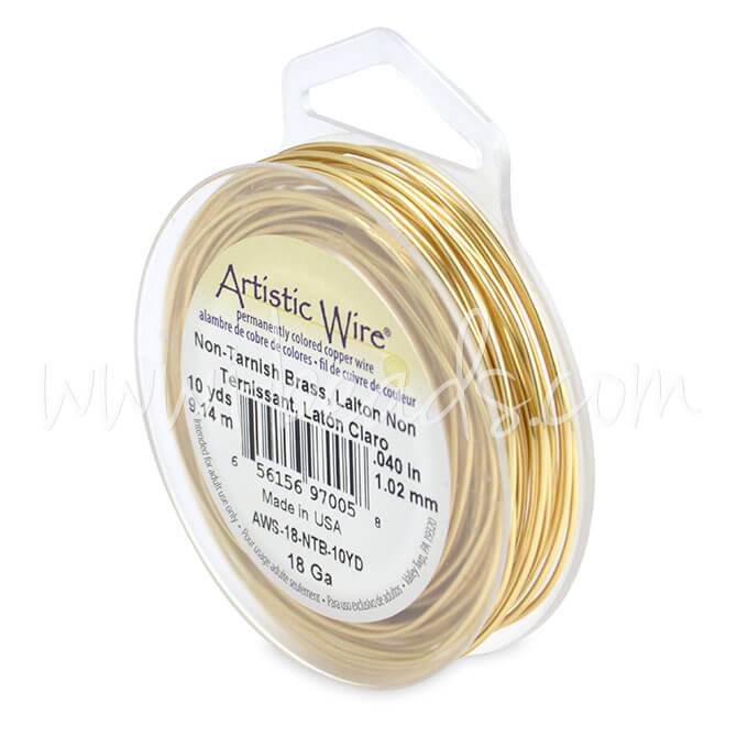 Fil de cuivre artistic wire laiton traité anti-ternissement gauge 18, 9.1m (1)