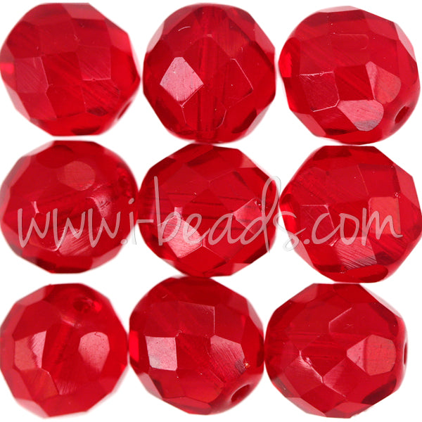 Perles facettes de bohème siam ruby 12mm (6)