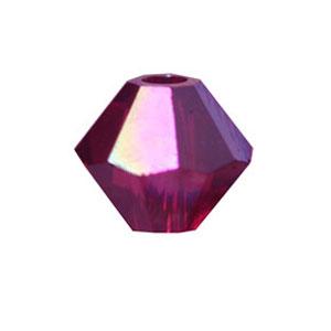 perles swarovski 5328 xilion bicone ruby ab 4mm (40)