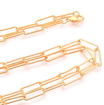 Achat Collier Chaine trombone doré or fin haute qualité 61cm (1)