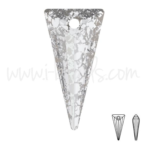 Pendentif Swarovski 6480 spike Crystal Silver patina effect 18mm (1)