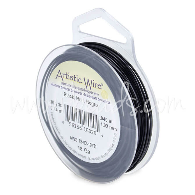 Fil de cuivre artistic wire noir gauge 18, 9.1m (1)