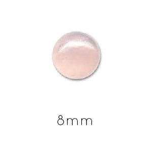 Cabochon rond QUARTZ rose 8mm (1)