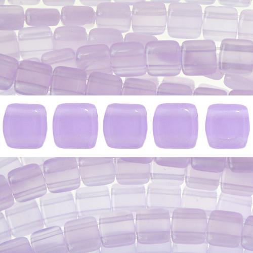 Perles 2 trous CzechMates tile milky alexandrite 6mm (50)