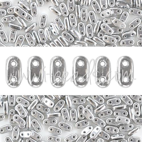 Achat Perles 2 trous CzechMates Bar 2x6mm Silver (10g)