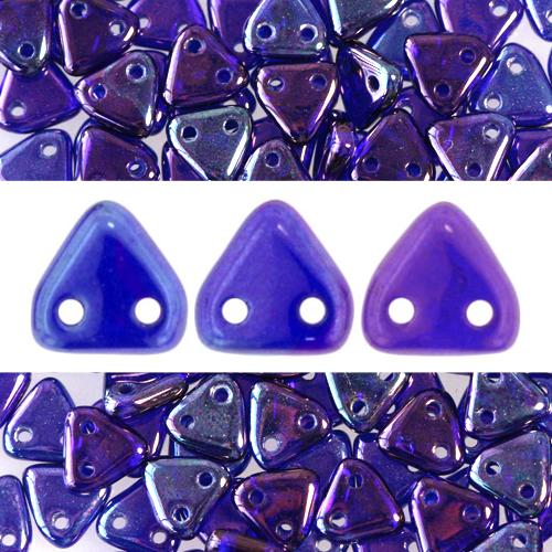 Perles 2 trous CzechMates triangle cobalt vegas 6mm (10g)