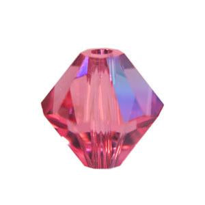 Achat Perles Swarovski 5328 xilion bicone rose ab 6mm (10)