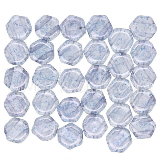 Perles Honeycomb 6mm transparent blue luster (30)