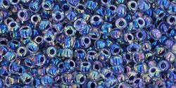 cc774 - perles de rocaille Toho 11/0 inside colour rainbow crystal/grape lined (10g)
